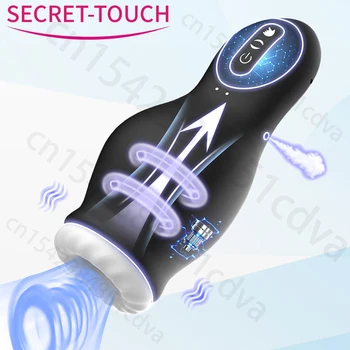 Vyrų automatinis blowjob masturbatorius Geriausiai parduodamas čiulpiantis masturbacijos puodelio vibratorius USB įkrovos suaugusiųjų sekso žaislai vyrams parduotuvė