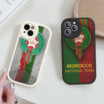 M-Marokas Vėliavos telefono dėklas Kieta oda iPhone 14 13 12 Mini 11 14 Pro Max Xs X Xr 7 8 Plus Fundas