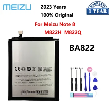 100% Original 3600mAh BA822 baterija Meizu Note 8 Note8 M822H M822Q BA 822 Pakaitinės telefono baterijos Bateria