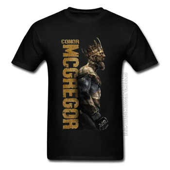Conor McGregor King Boxer Black Tshirt For Men MMA Wrestling Best Gift O-Neck Cotton Fabric Tops Tees Men Tshirts Great