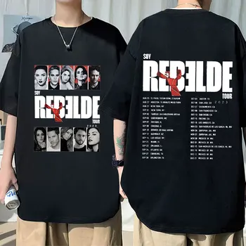 Rebelde RBD turo koncertas 2023 Nauji marškinėliai Vyrų mada Retro medvilnė Marškinėliai trumpomis rankovėmis Hip Hop Oversized marškinėliai Gatvės apranga