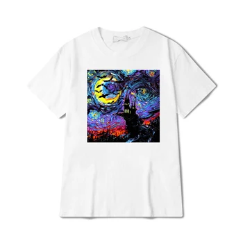 Moterys Transilvanijos nakties marškinėliai Žvaigždėta naktis Inpsired Juokingi Helovino marškiniai Baisus šikšnosparnis Vampyras Tee Vintage Grunge Grafiniai trišakiai