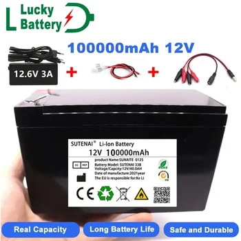 Lucky Li Ion 18650 akumuliatorinis elektromobilis Ličio baterijų paketas 9V- 12V 50Ah 100Ah įmontuotas BMS 30A didelės srovės