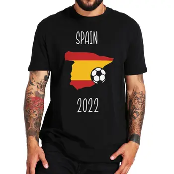Spain Soccer 2023 marškinėliai Futbolo sirgaliai Essential Vyriški drabužiai Aukščiausios kokybės minkšti vasaros 100% medvilniniai marškinėliai ES dydis