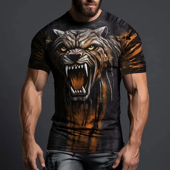 grafiniai marškinėliai Animal Daily Designer Retro Vintage Vyriški 3D Print marškinėliai vyrams Tee Sports Outdoor vyriški drabužiai