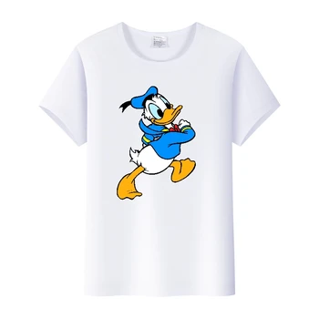 Fashion Woman Tops Disney Cartoon Ladies Palaidinės Donald Duck Mickey Mouse 2024 m. vasaros balti marškinėliai Laisvi trikotažiniai gotikiniai vyriški marškinėliai