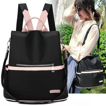 Casual Oxford Backpack Women Black Waterproof School Bags for Teenage Girls High Quality Fashion Travel Tote Packbag