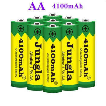 100% Nauja 4100MAH įkraunama baterija AA 1.5 V. Įkraunamas Naujas Alcalinas būgnelis žaisliniam šviesos diodui Nemokamas pristatymas