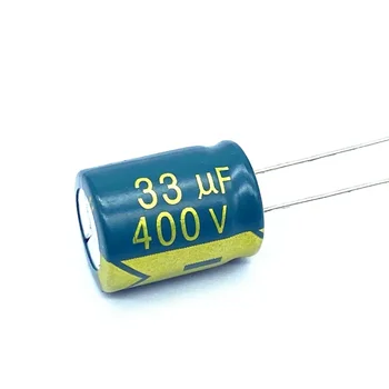 10vnt/lot 33UF aukšto dažnio mažos varžos 400V 33UF aliuminio elektrolitinio kondensatoriaus dydis 13 * 17 400V33UF 20%