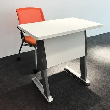 Vieno mokinio stalo mokymo stalas paprastas šiuolaikinis mokyklinis dvisluoksnis mokymasis su knygų tinklu stačiakampis
