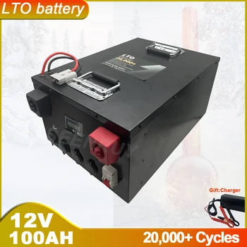 12V 100AH LTO su USB prievadu Oro jungiklis Ličio titanato baterija puikiai tinka elektromobiliams Saulės sistema AGV Motorhome RV