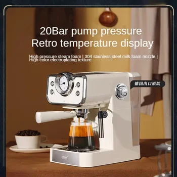 Vintažinis espreso kavos virimo aparatas, skirtas naudoti namuose Mažas visiškai pusiau automatinis 20 barų garuose gaminamas pienas кофеварка с кофемолкой