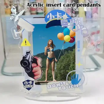 Akrilo įdėklo kortelių pakabukai Nauja maža kortelių apsauga Akrilo mažas kortelių laikiklis Dekoravimas 3 colių kortelės nuotraukų ekranas C7A3