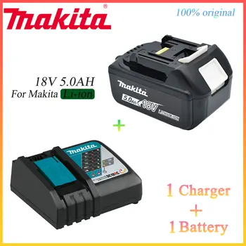 18V 5000mAh Original Makita Su LED ličio jonų pakeitimu LXT BL1860B BL1860 BL1850 Makita įkraunama elektrinių įrankių baterija