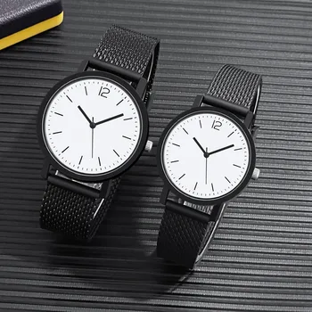Vyriškas ir moteriškas kvarcinis laikrodis Simp skaitmeninis laikrodis Silikoninė apyrankė Pora rankinių laikrodžių poros dovana Kasdienio laikrodžio dovanų laikrodis