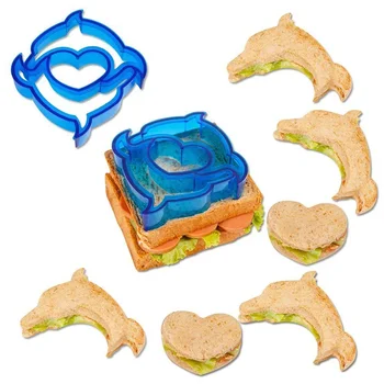 Duonos pelėsių pjaustytuvas Creative Cute Star Animals Shape Sumuštinio skrebučio sausainis Plastikinis pelėsis Pusryčiai Pjaustymas Kepimo įrankiai Dekoras