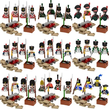 Viduramžių Napoleono karai Britų karinio jūrų laivyno artilerijos tranšėjos figūrėlė Mini ginklai Kardas Armas Blokai Žaislai Vaikai Brithday Dovana Berniukai Mergaitės