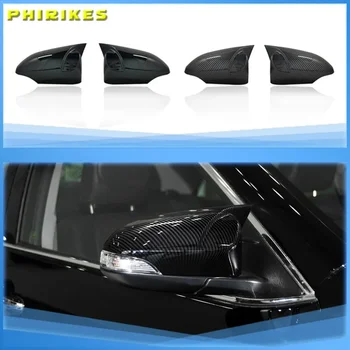 Pair Black/Carbon Fiber Look Rearview Mirror Caps Car Door Wing Mirror Cover Replacement for Toyota Camry 2011-2017