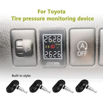 Automobilio LCD TPMS padangų slėgio stebėjimo sistema Belaidis padangų signalizacijos saugos blokas Toyota Highlander Corolla Prado RAV4 Camry Levin