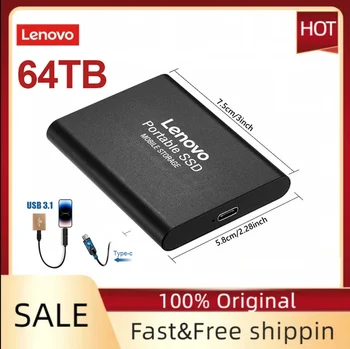 Lenovo išorinis kietasis diskas 2TB nešiojamas SSD USB3.1 / C tipo kietojo kūno kietojo disko didelės spartos saugojimo įrenginys, skirtas nešiojamiesiems kompiuteriams / staliniams kompiuteriams / asmeniniams kompiuteriams