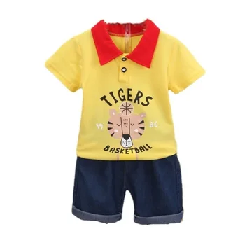 Nauji vasariniai drabužiai kūdikiams Tinka vaikams Berniukai Mergaitės Laisvalaikio marškinėliai Šortai 2Vnt/Komplektai Mažylių apranga Kūdikių kostiumai Vaikiški sportiniai kostiumai