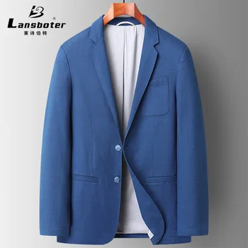 Lansboter BlueSpring And Autumn Cotton Vyriško kostiumo paltas Casual Stretch Breathable Wear Slim Fit Business Daily Jacket