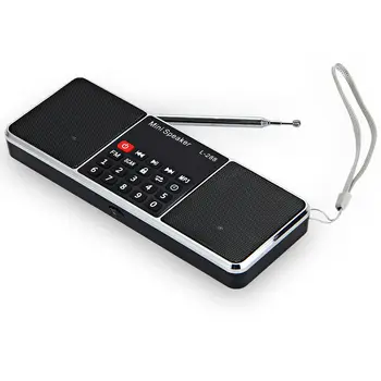 L-288 Mini nešiojamasis FM radijo garsiakalbis Stereofoninis muzikos grotuvas su TFCard USB disko LCD ekranu Garsumo valdymas Įkraunamas garsiakalbis