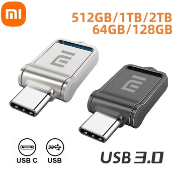 Xiaomi Flash Disk 2TB 1TB USB 3.0 C tipo sąsaja Rašiklio diskas 256GB 128GB 512GB Nešiojama USB atmintis Rašiklis Telefono kompiuteriui