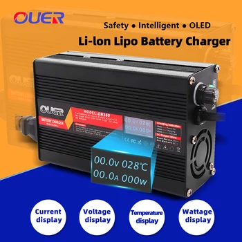 37.8V 4A Li-ion Lipo akumuliatoriaus įkroviklis su OLED ekranu USD, skirtas 9S 33.3V Lipo / LiMn2O4 / LiCoO2 Battery Chargr