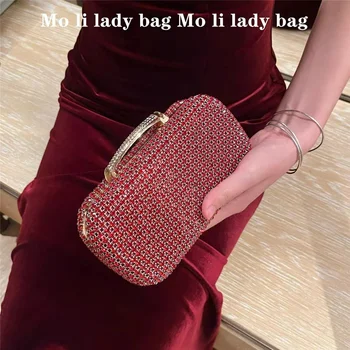 Krištoliniai blizgantys deimantai Vakarinis krepšys Fashion Bling Square Bag Moteriška rankinė Vestuvių vakarėlis Sankaba Piniginė Pečių kryžminis krepšys