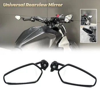 Motociklas Juodas Universalus šoninis veidrodis 180 ° Reguliuojamas galinio vaizdo veidrodis Universalus galinio vaizdo veidrodžio priedas