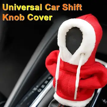 Universal Car Shifter Cover Fashion Hoodie Car Shift Rankenėlės dangtelis Rankinė rankena Pavarų svirties apdaila Gobtuvo dangtelis Automobilio dekoras