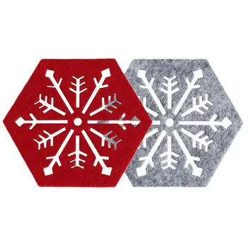 Kalėdinė šešiakampė snaigių pakrantė Kalėdinė snaigių kolekcija Padėkliukai Stalviršis Apsauga nuo snaigės padėkliuko placematas
