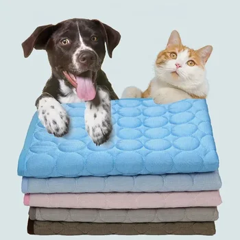 Pet Dog Cooling Mat Summer Ice Pad Breathable Washable Portable Cat Sleeping Bed Soft Sofa Cushion for Puppy Kitten Pet Supplies