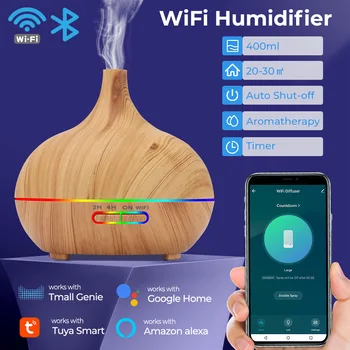 WiFi smart 550ML elektrinis aromatinis difuzorius Eterinio aliejaus difuzorius Oro drėkintuvas Ultragarsinis nuotolinio valdymo pultas Miglos gamintojas Pagrindinis
