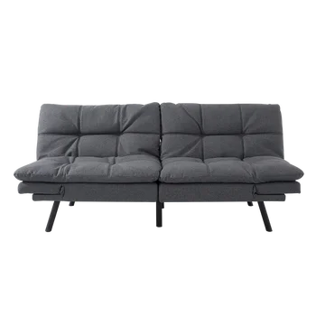 Aukštos kokybės Kinijos atminties putos Modernus dizainas Tufted Futon sulankstomas mažas dviejų ar trijų 2 arba 3 vietų metalinis miegamasis Cum sofa-lova