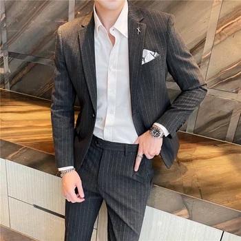 4XL 5XL Geriausi vestuviniai kostiumai vyrams Paltų kelnių dizainas Naujausias prabangos prekės ženklas Homme Mariage Business Social Blazer Jacket Komplektas 2 vnt