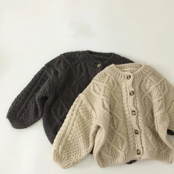Vaikiški drabužiai Vienos krūties mergaičių megztinis Trumpas stilius Berniukai Megztiniai megztinis 1-7Y