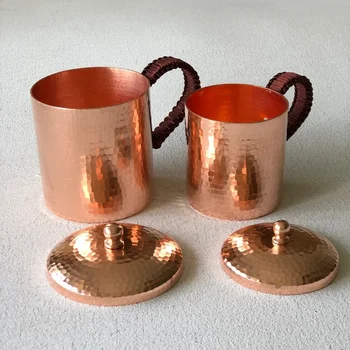 Aukščiausios kokybės Maskvos mulų puodelis kalti puodeliai Sunkūs gryno vario rožinis auksas 100% rankų darbo gryno kieto vario puodeliai