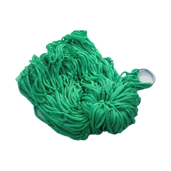 1Set Storas tinklinis kempingo hamakas Nailono virvė Vienvas hamakas Lauko reikmenys Žalia