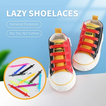 Vaikai Elastiniai silikoniniai batų raišteliai batams Kūrybinis batų raištelis Be kaklaraiščio Batų raišteliai Raištelių sistema Guminiai batų raišteliai