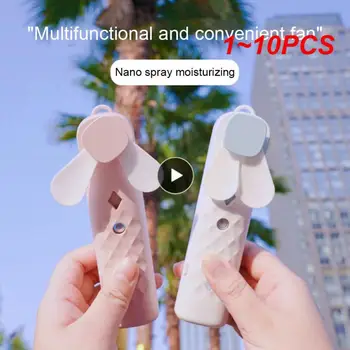 1~10PCS In 1 nešiojamas mini ventiliatorius drėkintuvas USB įkraunamas rankinis ventiliatorius Vandens purškimo rūko ventiliatorius Veido garlaivis Oro kondicionierius