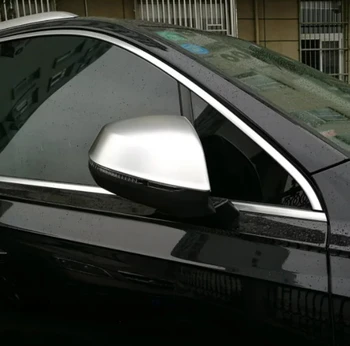Šoninių durų galinio vaizdo veidrodžio dekoro apsaugos apvalkalo dangtelio komplekto apdaila Audi Q7 2016 - 2019 ABS Chrome / Anglies pluošto priedai
