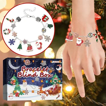 SCEINRET Kalėdų advento kalendorius Aklųjų dėžutės apyrankės papuošalų rinkinys Atgalinės atskaitos kalendoriaus dovana