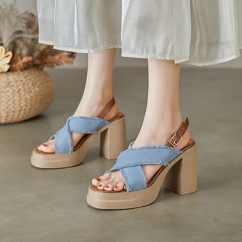 2023 Vasariniai moteriški batai Super aukštakulniai Sandalai Platforma Kulniukai Batai moterims Šiuolaikinės basutės Kietos moteriškos basutės