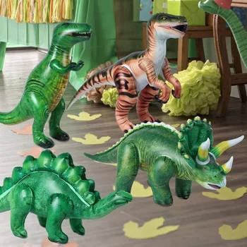 Žalias pripučiamas PVC dinozaurų balionas Raptor Milžiniškas gyvūnas Dinozauras Tema Gimtadienio šventės dekoravimas Vaikų kūdikių dušas