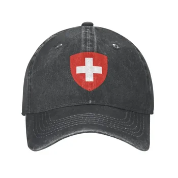 Personalizuotas medvilninis Šveicarijos herbas Beisbolo kepuraitė vyrams Moterims Reguliuojama tėčio kepurė Sportas