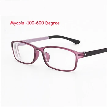 -1 -1,5 -2,0 iki -6,0 Ultralight TR90 Baigti trumparegystės akiniai Unisex trumparegystės akiniai kvadratiniai Trumparegystės akiniai su laipsniu