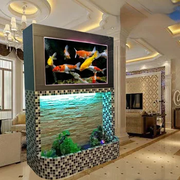 Žuvų bakas Ekologinis stiklas Akvariumas Žuvų bakas Vandens sienos ekranas Didelis ir vidutinio dydžio svetainės pertvara Žuvų bakas