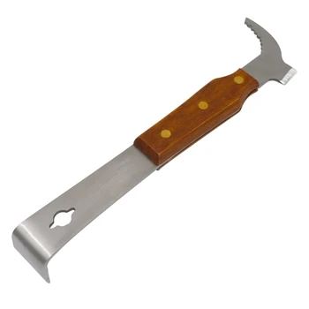 Bitininkystė Nauja medinė nerūdijančio plieno rankena su kabliu Sutirštintas grandiklis Medinė rankena Pigtail medaus peilis Bitininkystės įrankis
